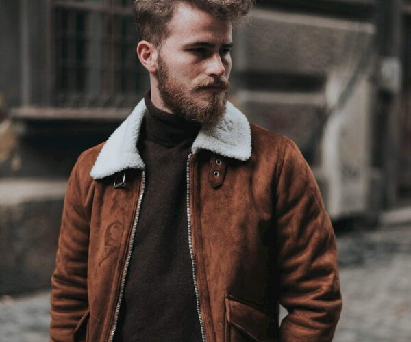 tenue homme veste col mouton