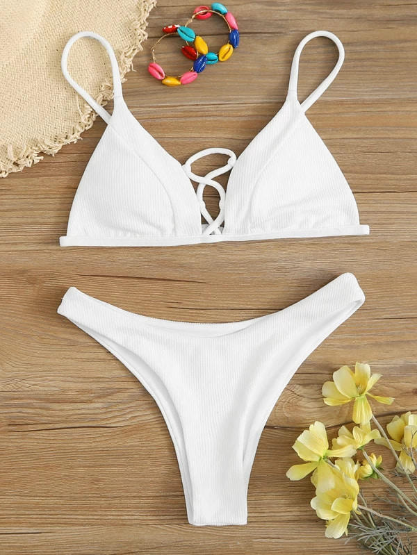 maillot de bain échancré blanc