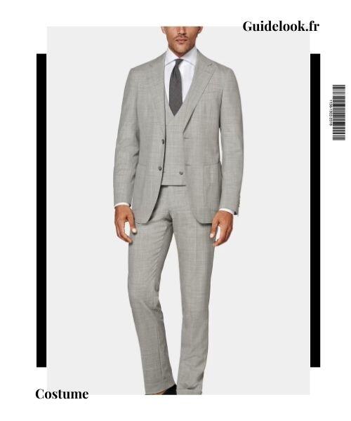 costume 3 pièces gris