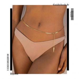 Bramian Chaîne De Taille Cristal Strass Argent - Bijoux Corps Plage Pour Femmes Et Filles