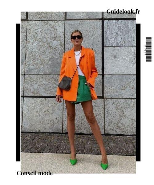 associer orange vert vêtement