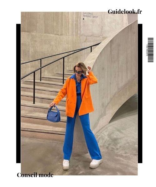 porter orange avec bleu