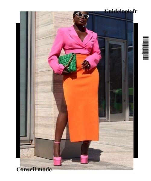 porter orange avec rose