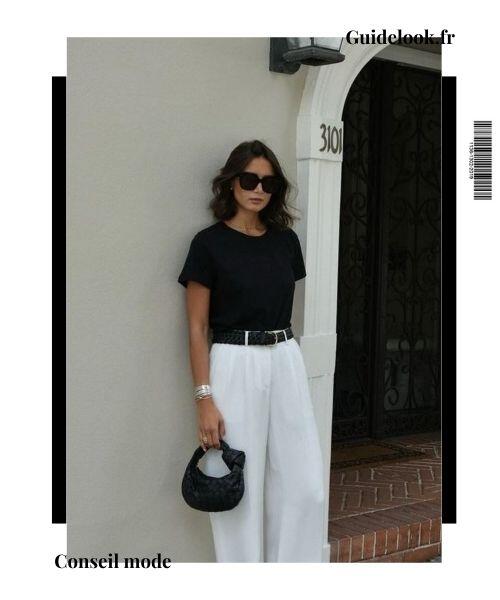 tenue avec noir blanc femme