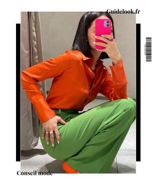 tenue orange vert